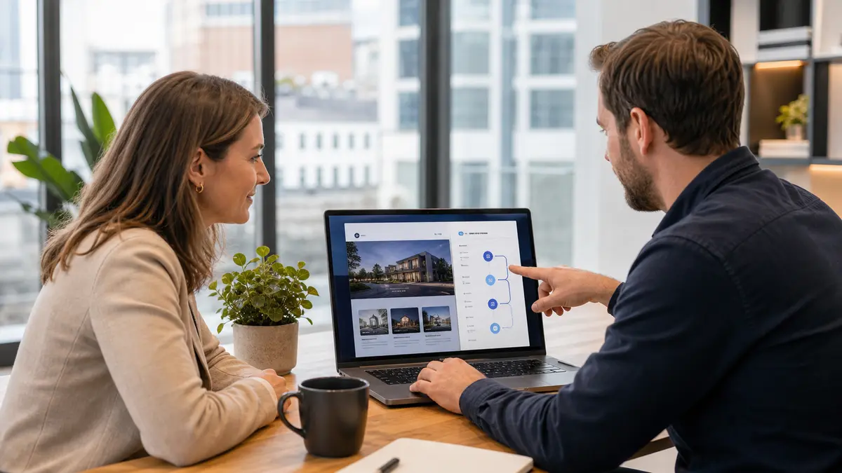 UK business owner and developer reviewing an AI-assisted website journey
