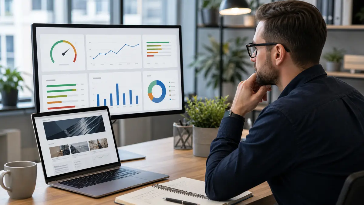 Web performance specialist reviewing Core Web Vitals diagnostics Web performance specialist reviewing Core Web Vitals diagnostics